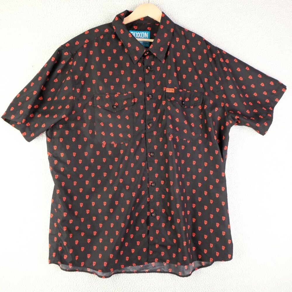 Dixxon Shirt Mens 3X Black Red All Over Print Form And Function Graphic